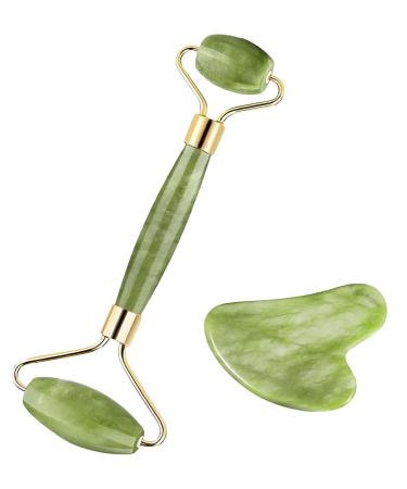 Gua Sha & Jade Roller Gua Sha Massage Tools Face Roller and Gua Sha Set Easy to Clean Promote Blood Circulation Reduce Puffiness Ideal for Skin Care Routine Puffiness and Wrinkles