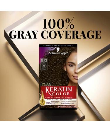 Schwarzkopf Keratin Color 6.83 Light Brown - Color & Moisture Permanent Hair Color - Buy Online on GoSupps.com
