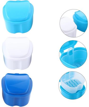 Gleavi 3 Series Box Press Container for Dentures | Dental Prostheses Storage | Blue 10x9x7cm - Buy Online on GoSupps.com