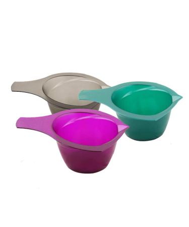 3pcs Hair Dyeing Bowl Hairdressing Tool Baked Oil Bowl Non-Slip Bowl with Handle Hair Salon