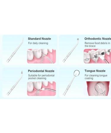 Water Dental Flosser - Portable Oral Irrigator with 4 Pressure Modes & 300ML Tank Rechargeable & IPX7 Waterproof Includes 4 Jet Tips for Effective Teeth Cleaning - Buy Online on GoSupps.com