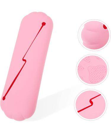 Angoily Silicone Makeup Brush Organizer Bag - Pink Cosmetic Brush Holder & Storage - Small Makeup Bags (20.5x6.5cm) for International Shipping - Buy Online on GoSupps.com