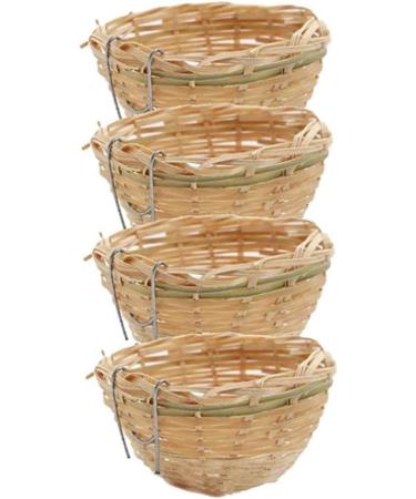 Obelunrp Bird Nest for Wildbird 6pcs 3.9inch Bamboo Woven Nesting Boxes for Wild Birds Hatching Breeding Cave for Parrot Canary or Cockatiel - Buy Online on GoSupps.com