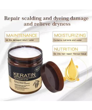 Wokali Keratin Hair Butter 500ML - Natural Plant Essence Hair Mask for Healthy Scalp and Hair Care - Men's Hair Butter Cream for Natural Hair - Buy Online on GoSupps.com