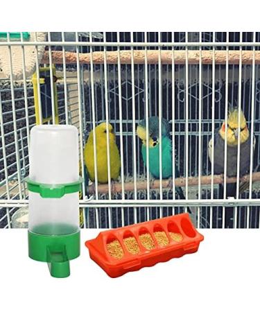 and Water Feeder Set Feed Bucket Duck Feeding Dispenser Bird Watering Bottle Cage Hanging Poultry Waterer for (Large) - Buy Online on GoSupps.com