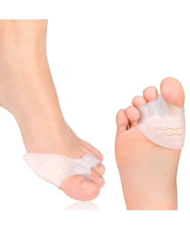 Hallux Valgus toe spreader silicone for all toes rail correction 3-toe soft and elastic soft gel non-slip transparent universal size (1 pair)