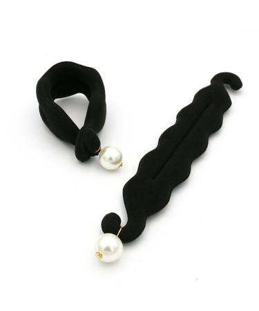 Frcolor 2pcs Foam Sponge Hair Curling Clip - Black Donut Bun Former & Ring Twist Tool for Perfect Hairstyling - Buy Online on GoSupps.com