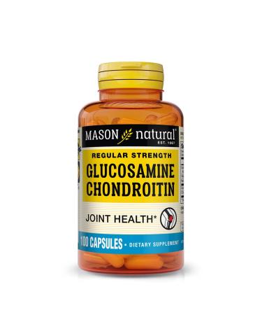 MASON NATURAL Glucosamine Chondroitin Regular Strength with Vitamin C - Supports Joint Health Improved Flexibility and Mobility 100 Capsules