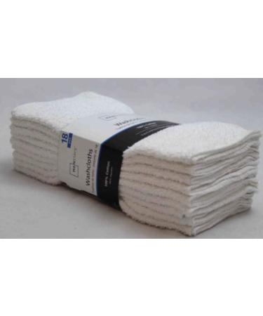Mainstay 18-Pack Terry Cotton Washcloths - White Wash Rags 11x11 for Thin Washing - Buy Online on GoSupps.com