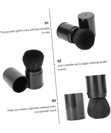 Beatifufu Cosmetic Supplies Makeup Highlighters for Face Portable Powder Brush Face Highlighter Contouring Face Brush Travel Powder Brush Makeup Foundation Makeup Brush Powder Puff 8.3x3.3cm Black - Buy Online on GoSupps.com
