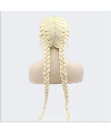 BGHJUE Long Natural Wigs for Women - Side Part Highlight Synthetic Wig with Breathable Cap | High Temperature Fiber - Yellow Braided Hair - Buy Online on GoSupps.com