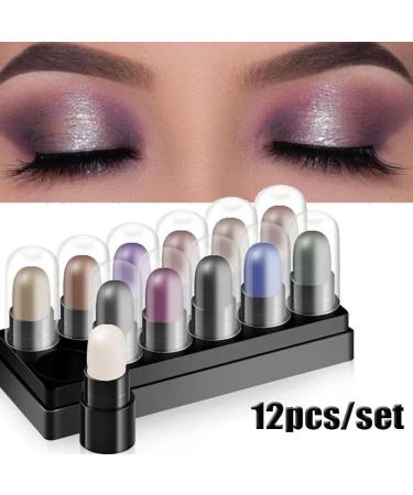 Eyeshadow Pencil Set 12 Colors Waterproof Long Lasting Glitter Shimmer Eye Shadow Pen Highlighter Stick Eyes Makeup Tools (Color : 03) - Buy Online on GoSupps.com