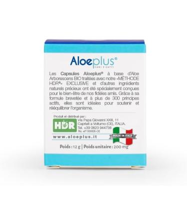 ALOEPLUS Cats and Dogs Capsules - Energetic and Detoxifying Food Supplement with Organic Aloe Arborescens Strengthens the Natural Defenses of Cats and Dogs 60 Capsules - Buy Online on GoSupps.com