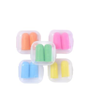 10 Pairs Assorted Color Soft Ear Plugs Protection Foam Earplug Noise Reduction with Plastic Storage Case for Sleeping Hearing Protection Studying Working