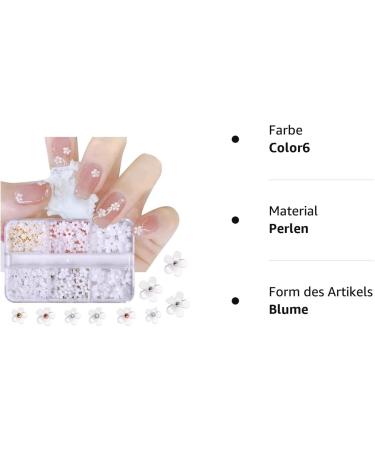 Shop 3D Acrylic Flower Nail Charms - Micro Nail Art Pearls & Rhinestones for DIY Manicure Design - Buy Online on GoSupps.com