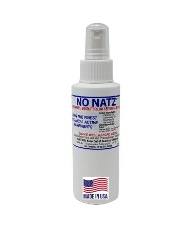 No Natz | Botanical Bug Repellant | Effective for Gnat Mosquito and Biting Flies | Hand-Crafted DEET-Free Hypoallergenic | Non-Greasy Formula (4fl.oz. - (Pack of 1)) 4 Fl Oz (Pack of 1)