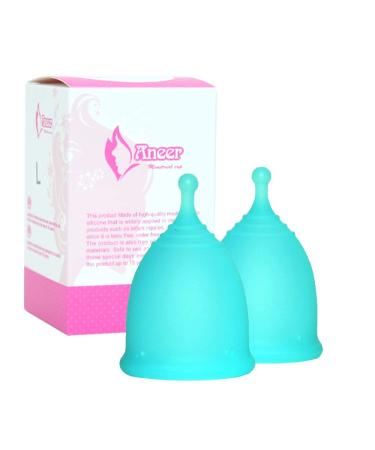 Menstrual Cups Multi Pack Heavy Flow Flexible Disposable Softcup Small Or Large Two Pack with Storage Silicone Soft Cups Menstrual Organic Cups Large Large (Pack of 2) Blue