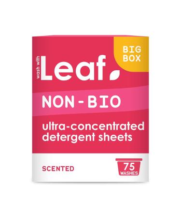 Leaf Laundry Sheets x75 Ultra Concentrated Non-Bio Washing Detergent - Simple Sheets Laundry Detergent Swaps Washing Pods Washing Liquid Laundry Pods Washing Powder Washing Capsules Travel Wash 75 count (Pack of 1)