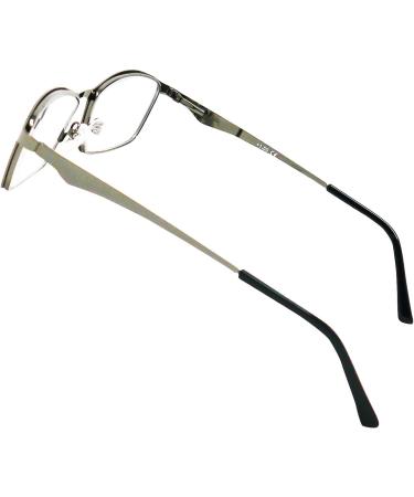 Elegant Mini Metal Reading Glasses - Rectangular Stainless Steel Frame | Free Case | Unisex 1.0 Diopters - Buy Online on GoSupps.com