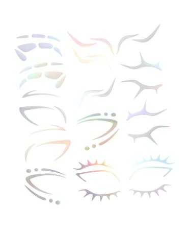 WOONEKY 6 pi ces Autocollants Temporaires pour Yeux Maquillage Arc-ciel Transfert Eyeliner Sourcils pour Femmes et Filles Maquillage Festival Visage Halloween Carnaval