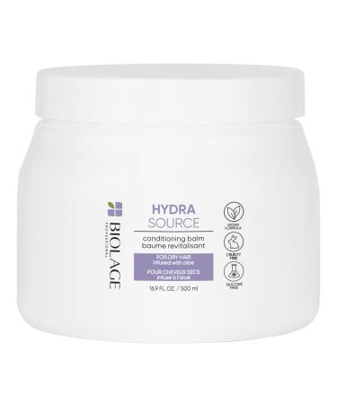 BIOLAGE Hydra Source Conditioning Balm | Hydrates, Nourishes & Restores Shine | For Dry Hair | Sulfate, Paraben & Silicone-Free | Vegan 16.9 Fl Oz (Pack of 1)