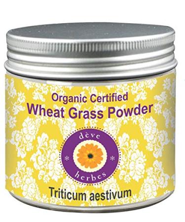 Deve Herbes Deve Herbs Pure Wheatgrass Powder (Triticum aestivum) Certified Organic Natural Therapeutic Grade 100gm (3.5 oz)