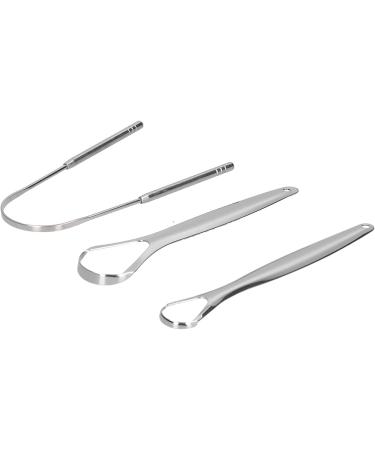Premium Stainless Steel Tongue Scraper Set - 3-Part Breath Freshening Tool & Cleaner for Oral Care - Buy Online on GoSupps.com