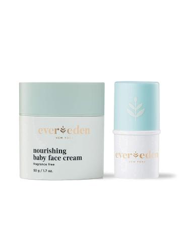 Evereden Nourishing Baby Face Cream 1.7 oz & Baby Lip Balm 0.13 oz | 2 Item Bundle Set | Clean and Natural Baby Care