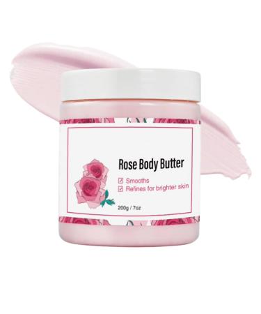 Rose Body Butter for Women - Body Butter for Dry Skin - Natural Moisturiser - Rose Body Moisturiser for Hydrating Nourishing Firming - Skin Care Rose Butter Moisturiser - Softens and Smooths Skin