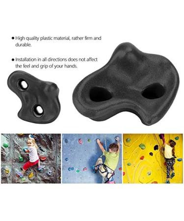 Dilwe Rock Climbing Holds 10 Pcs Kit with Hardware - Safety Comfortable Stones for Children Playground - Black - Buy Online on GoSupps.com