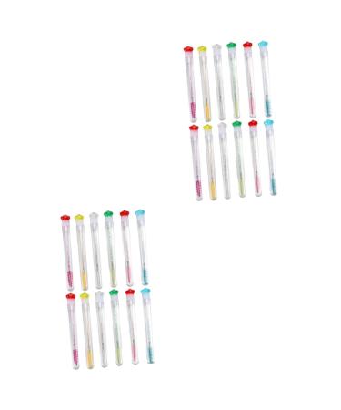 FOMIYES 24 Pcs Crystal Eyelash Brush Tube Eyelash Mascara Spoolie Portable Eyelash Tube Supplies 11x1.2cmx2pcs Random Colorx2pcs