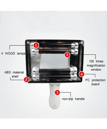 KTROK Woods Lamp Skin Analyzer Black Light Detector with Light Blocking Hood Facial Care Skin for Analyzing Skin Vitiligo Detect Dog Cat Ringworm Detect Moldy Detect - Buy Online on GoSupps.com
