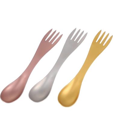 Veemoon Metal Forks 3pcs 2 1 Stainless Steel Spoon Fork Survival Backpacks School Stainless Steel Cutlery Light Cake - Buy Online on GoSupps.com