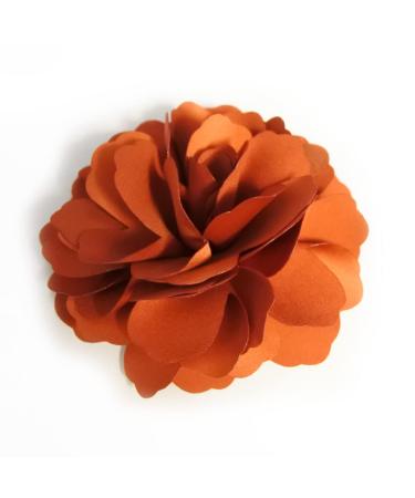 Meilliwish Camellia Flower Hair Clip Brooch (A74)(Orange)