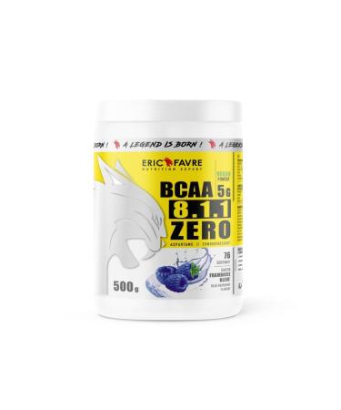 BCAA Powder 8.1.1 Zero Vegan Amino Acids Bodybuilding Your Ally For Effective Training Enhanced Performance 500 g French Laboratory Eric Favre (Blue Raspberry)