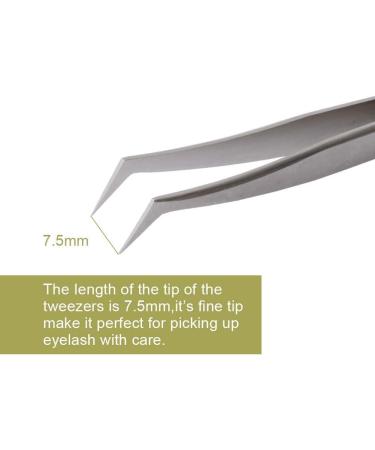 Eyelash Extension Tweezers | Professional L-Tweezers | Bent Pointed Stainless Steel | Gemerry - Buy Online on GoSupps.com