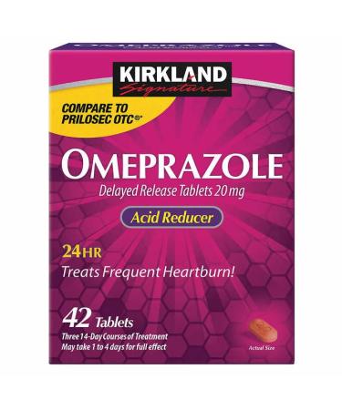 Kirkland-Signature Omeprazole Delayed Release Acid Reducer Tablets 20 mg 42 Tablets