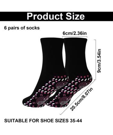 Self-Heating Socks - 6 Pairs of Tourmaline Warm Socks for Men & Women | Best Winter Outdoor Skiing Comfort - Buy Online on GoSupps.com