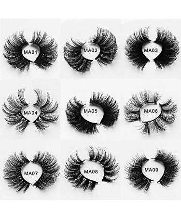 AMSDCN 18pair Fluffy Mink Hair False Eyelashes 20mm-25mm - Dramatic Long 3D Lashes for Natural Makeup Look (MA03) - Buy Online on GoSupps.com