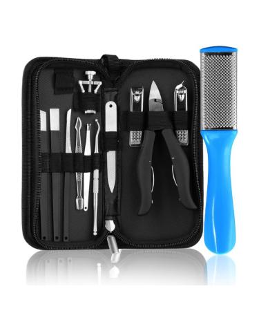 Shengxi Professional Nail Clippers Set 13 Pieces Manicure and Pedicure Kit with Portable Box Nail Nippers Foot Cuticle Cutter Stainless Steel for Thick Ingrown Nails