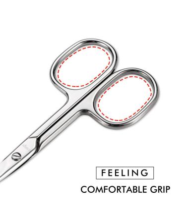 LIVINGO Premium Curved Nose Hair Scissors Set for Men & Women - 2 PC Kit for Beard, Mustache, Ear, Facial Hair, Eyebrows, Eyelashes - Buy Online on GoSupps.com