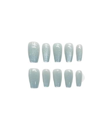 10Pcs Cat Eye Handmade Press On Nails with Gradient Design False Nails Full Cover Ballerina Wearable Artificial Nail Tips (Color : 5 Size : L) 1 count (Pack of 1) 5
