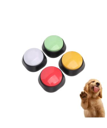 4 pieces buzzer with recording function 30 seconds buzz dog for dog training dog toys interactive intelligence toys for dog communication learning etc. -4 colors in the set red