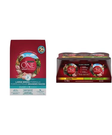 Purina ONE Smartblend Large Breed Dry Dog Food 7 kg + Purina ONE True Instinct Classic Ground Dog Food Variety Pack