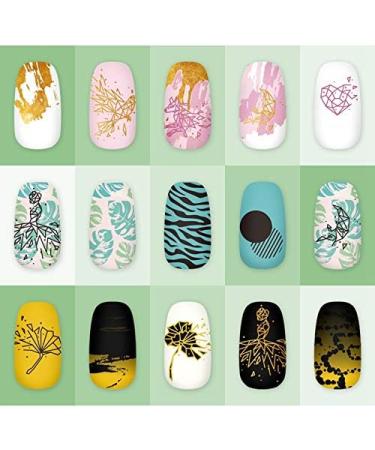 Alexnailart Nail Art Stamping Plates Image Template Broken Geometry Graphics Leaf Pattern Design Stamper Nail Art DIY Print Manicure Nail Art Stencil Tools FA057 - Buy Online on GoSupps.com