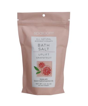 SpaRoom All Natural Aromatherapy Bath Salt Made with Epsom Salt and Essential Oils 16 oz Uplift- Grapefruit