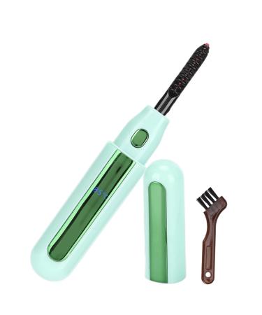 Verdant Touch Heating Eyelash Curler USB Rechargeable Electric Eyelash Curler Long-Lasting Curling Tool with Heating Green