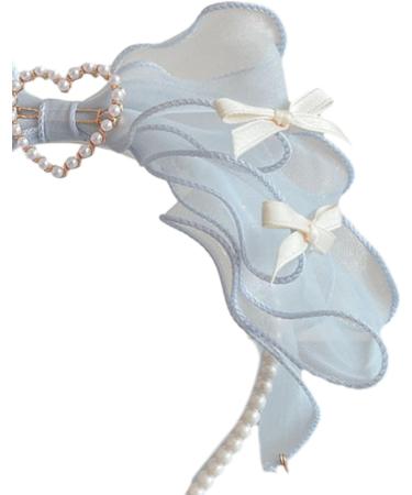 amangul Headbands for Women Girls Wide Plain Turban Headband Fashion Lace s Hair Bands Pearl Bead Hair Hoop(Blue) - Buy Online on GoSupps.com