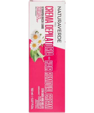  Naturaverde Naturaverde | PRO - Hair Removal Cream with Organic Aloe Vera and Chamomile Extract Arm and Leg Cream Ultra-Fast Act Men's Hair Removal Cream for Hair Body 150 ml Pot - Buy Online on GoSupps.com