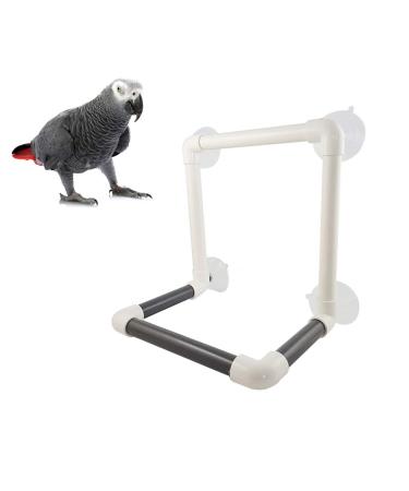 Bird Portable Suction Cup Shower Perch Parrot Window Wall Standing Platform Rack for Macaw Cockatoo Parakeet Cockatiel African Greys Budgies